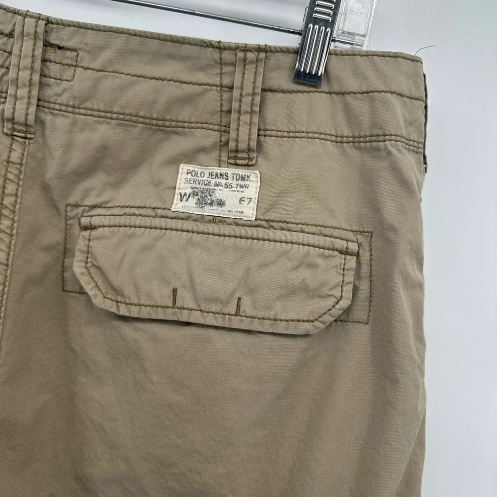 Polo‎ Jeans Company Ralph Lauren Mens Khaki Cargo Shorts Size 32